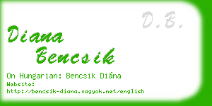 diana bencsik business card