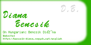 diana bencsik business card